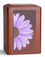 At Peace Memorials Adorn Flower Wooden Cremation Urn for ashes 210 CI