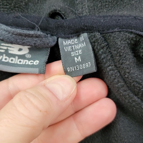 New Balance Jacket Womens Medium Quilted Fleece Black Hooded Zip Side Pockets - Picture 14 of 18