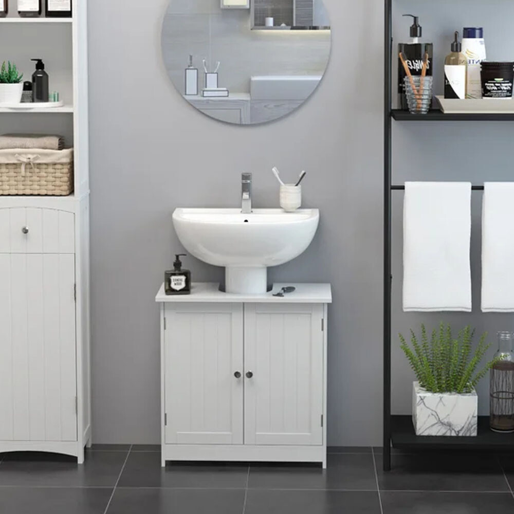 Modern Bathroom Under Sink Storage Cabinet with 2 Doors Vanity Sink Furniture | eBay