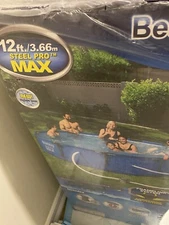New Bestway Steel Pro Max 12ft x 30in Frame Above Ground Swimming Pool with Pump