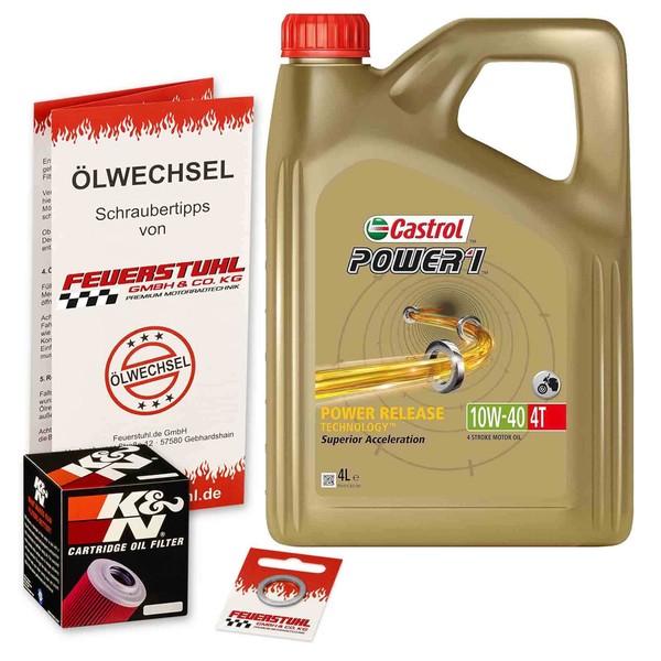 Honda VTR 1000 SP-2 (SC45) 02-05, Castrol 10W40 ÖL + K&N Racing ÖLfilter Set-image