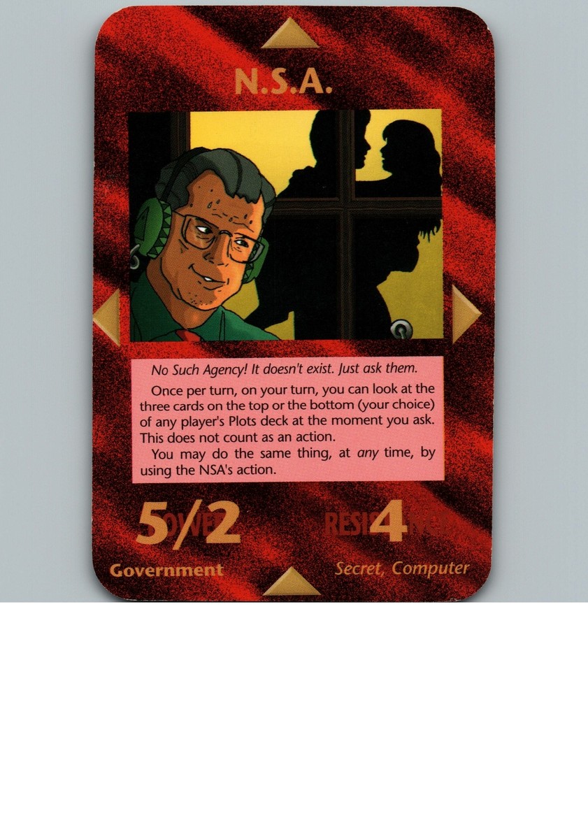 N.S.A. |Illuminati INWO CCG Rare 1995 SJG Steve Jackson |Group