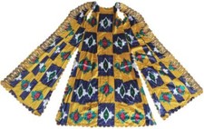 UZBEK TRADITIONAL SILK "HAN-ATLAS" WOMEN'S DRESS - CHEMISE - CAPE