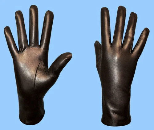 BLACK LEATHER GLOVES-NEW WOMENS GENUINE LAMBSKIN-CASHMERE LINED-TOP QUALITY st10