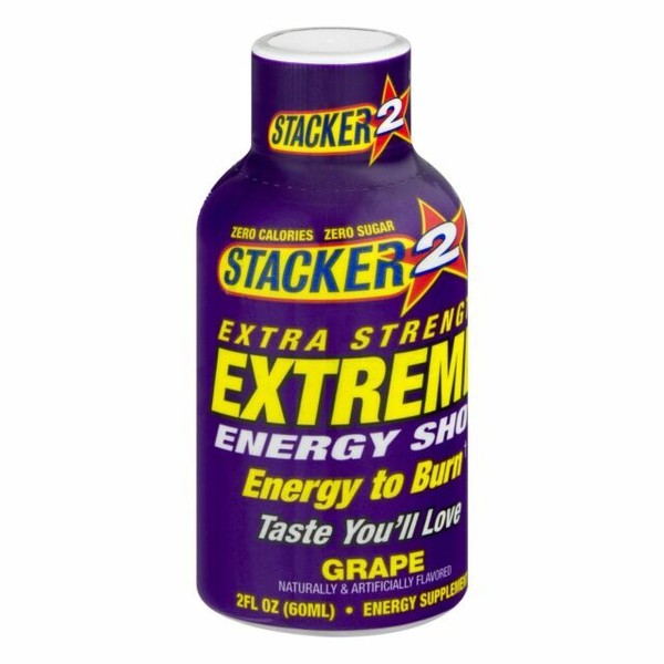Stacker 2 Extreme Energy Shot Extra Strength Grape 2 Oz 1 Bottle for