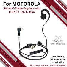 PTT Swivel Earpiece w/ PTT Mic for Motorola CP110 CP200 CLS1110 CLS1410 RDM2070D