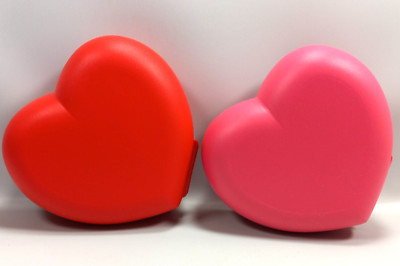 Tupperware Heart Shaped Containers Red & Pink Storage Snacks Trinkets NEW