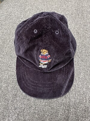 Lauren Ralph Lauren Velvet Hat Hat with logo embroidery in velvet jeans fabric brand POLO  main image 4