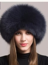 Cappello Blue Notte In Pelliccia Volpe Naturale