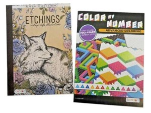 Download Adults Color By Number Activity Book Etchings Adult Coloring Books Set Of 2 New Ebay