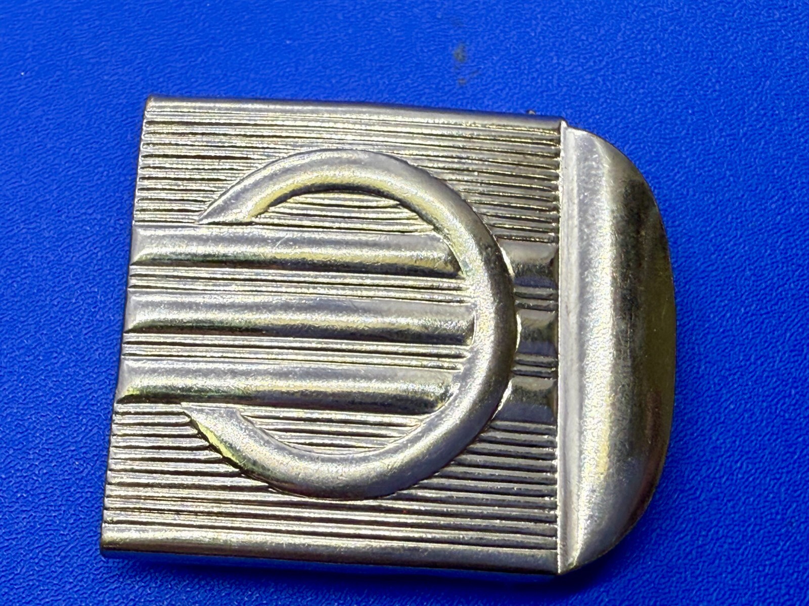 Antique Art Deco Abstract Pattern Solid Brass Vin… - image 3