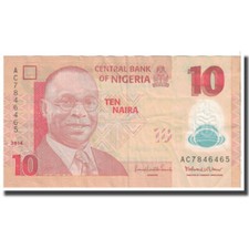 [#123557] Banknote, Nigeria, 10 Naira, 2015, KM:39c, VF(30-35)