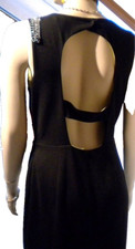 Marc New York Sleeveless Rayon Blend Soft Sheath K-Length Black Dress Sz 6