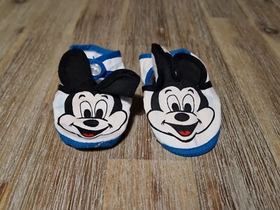 Disney Babys Mickey Mouse Krippe Schuhe Größe 1, Vintage Baby 80er Jahre Disneyana 