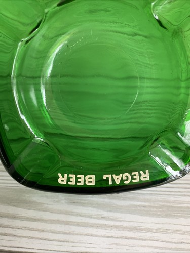 Vintage Art Deco Regal Beer Green Glass Ashtray New Orleans Louisiana Advertise - Picture 8 of 11