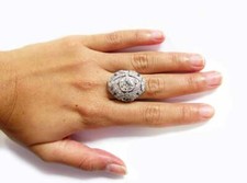 Beautiful Customize 2.31CT Center Old European CZ  Sapphire Art Deco Ring