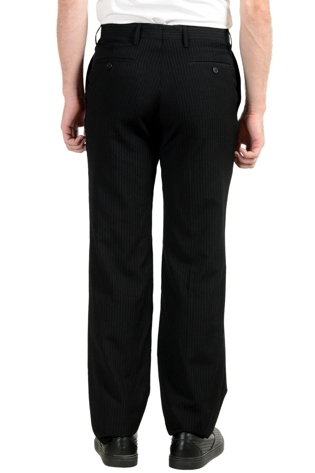 Versace Collection Pantalone elegante uomo 1 lana a righe taglia 56 US 37X28 5"