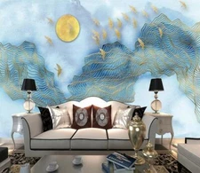 3D Blue Texture ZHUA13623 Wallpaper Wall Murals Removable Self-adhesive Amy
