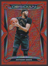 2023-24 Panini Obsidian Electric Etch Orange Flood #64 Anthony Davis #d 27/99