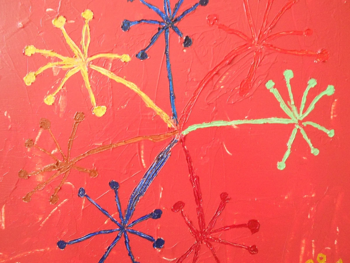 Cuadro abstracto. Pintura original, acrílico sobre tabla.