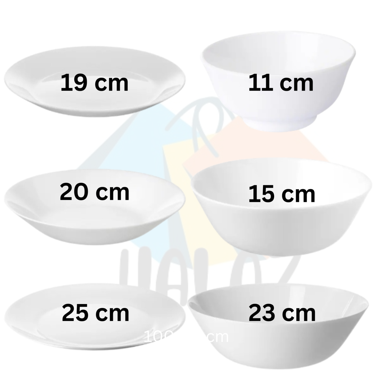 IKEA OFTAST White Plates Bowls Set – Tempered Glass Dinnerware