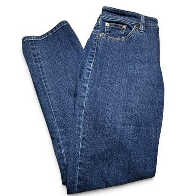 Lauren Ralph Lauren Modern Straight Curvy Jeans Dark Wash Petite 2P Blue Denim