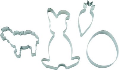 4er Set Hase Lamm Ei Möhre Ausstecher Ausstechform Keksausstecher Ostern Schaf 