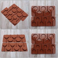 2PCS Lollipop Molds Round Chocolate Silicone Molds Baking Tool lollipop mold