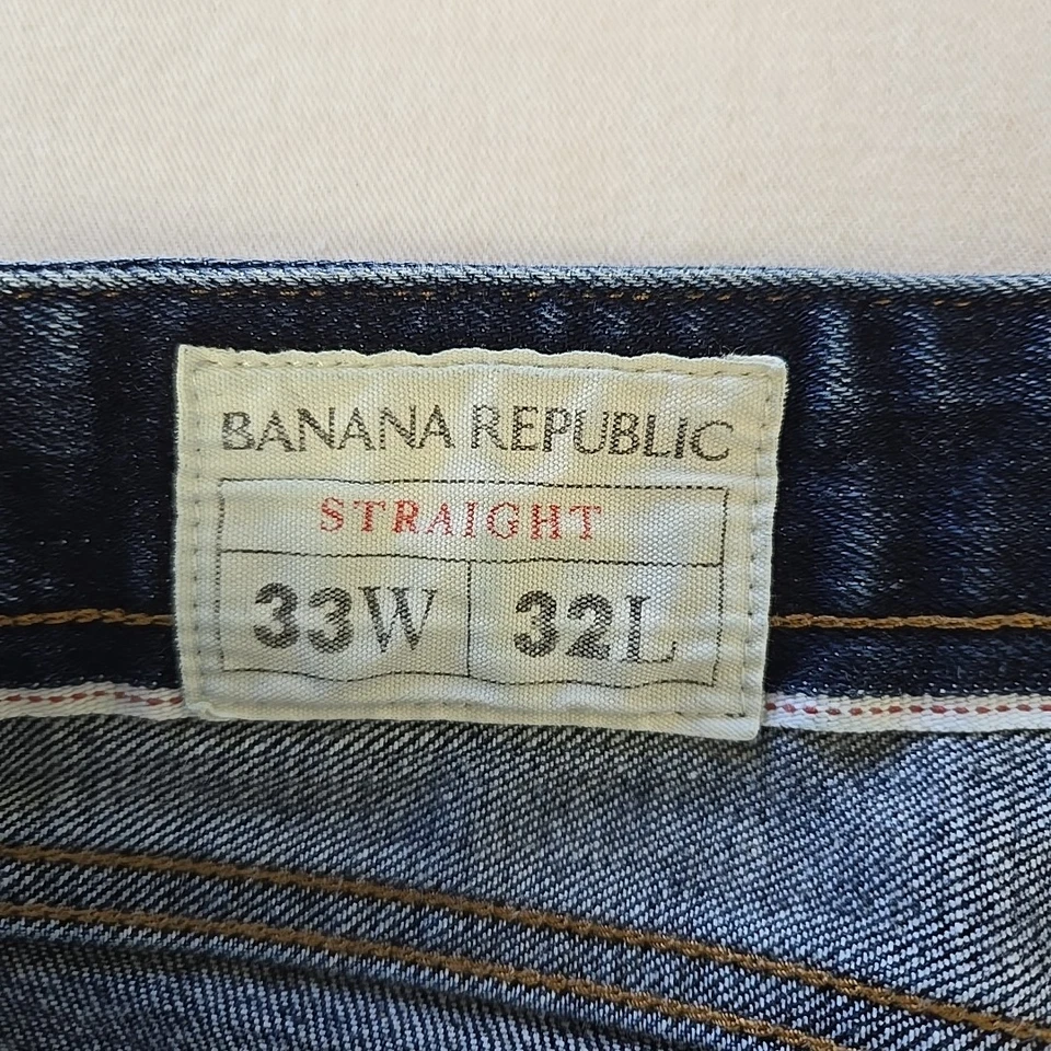 Banana Republic Kaihara Selvedge Denim Jeans Straight Fit Men's 33x32 (30.5) - Image 4 of 4