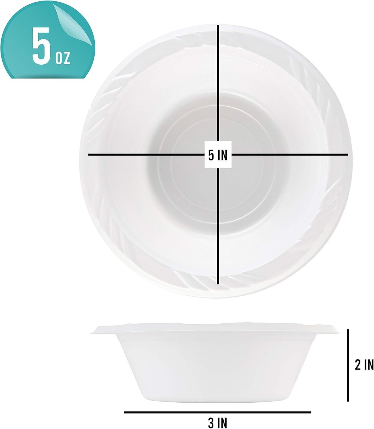 800 Pack 5oz Disposable White Dessert Bowls