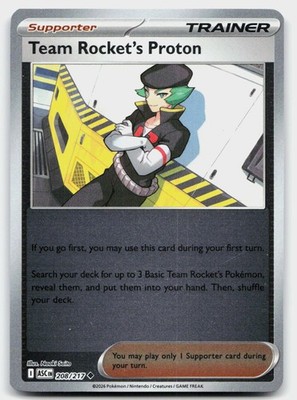 Team Rocket's Proton 208/217 Uncommon Ascended Heroes Pokemon Reverse Holo NM