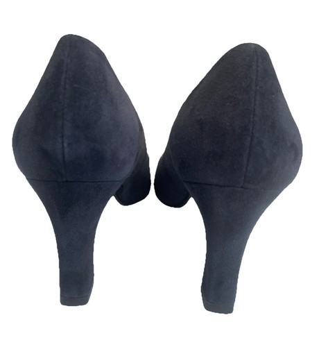 John Lewis Women's AEVA Navy Blue Suede Stiletto Heel Court Shoes Size 5/38 - Picture 9 of 11