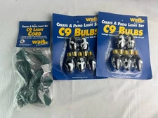 NIB Vintage Wilcor Halloween Outdoor Patio Light Set 10 ft- Ghosts