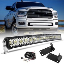 For Dodge Ram 2500 2009-2018 Bumper 42 Curved Led Light Bar Bracket Wires Kit