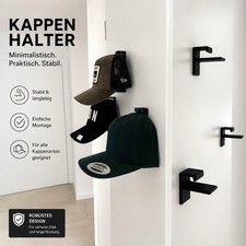 Cap Halter Kappenhalter M&uuml;tzenhalter Wandhalterung Snapback Baseballcap Halter