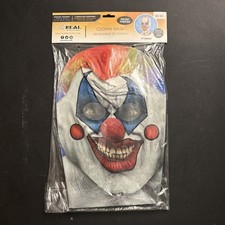 Imitación Real Ropa Fotorrealista MASCARILLA PAYASO Tela Halloween Disfraz Talla Adulto