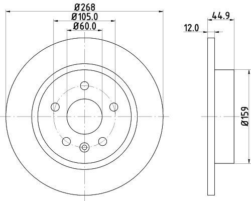 HELLA 8DD 355 116-581 BRAKE DISC Rear (PAIR)