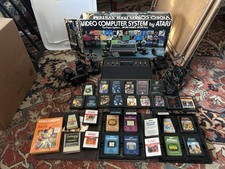 Atari Video Computer System Console Lot w/ Controllers, Several Games