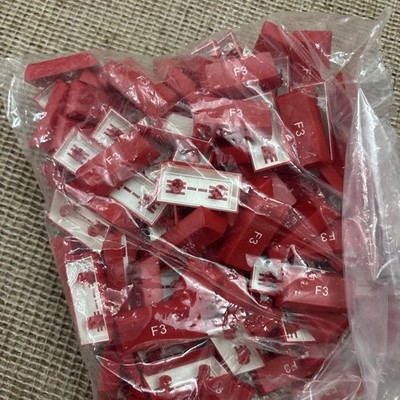Lot of 50 Vintage Red Keycaps F3 (FUNCTION 3)
