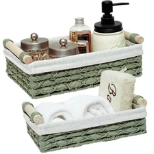 Storage Basket Wicker Baskets for Organizing with Handle Decorative Storage B...