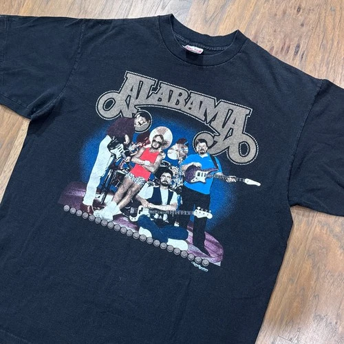 Vintage Alabama Band Shirt Mens XL Black Graphic Print Just 1990s vintage concert t-shirt, vintage, size XL, single stitch, B+ condition