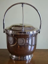 Silver Plate Pyrex Glass Lined Ice Bucket 1960 Grand Circuit Sedalia Horse Races