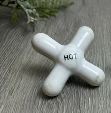 Vintage Porcelain Hot Water Faucet Tap Knob  2.5”