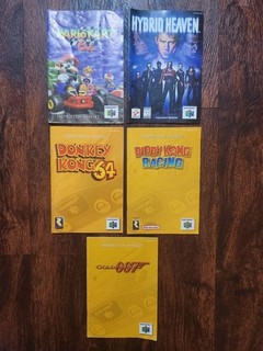 N64 Game Manual Lot Of 5. Hybrid Heaven Mario Kart Donkey Kong Goldeneye 007