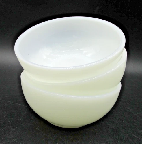 Vintage Anchor Hocking FIRE KING White Milk Glass Soup Cereal Bowl Lot of 3