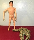 VINTAGE 1964 GI JOE ACTION FIGURE-FLOCKED/FUZZY BROWN HAIR & BLUE EYES SCAR