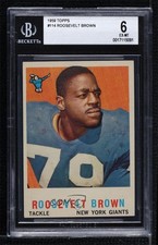 1959 Topps Rosey Brown Roosevelt Brown #114 BGS 6 HOF 0q3