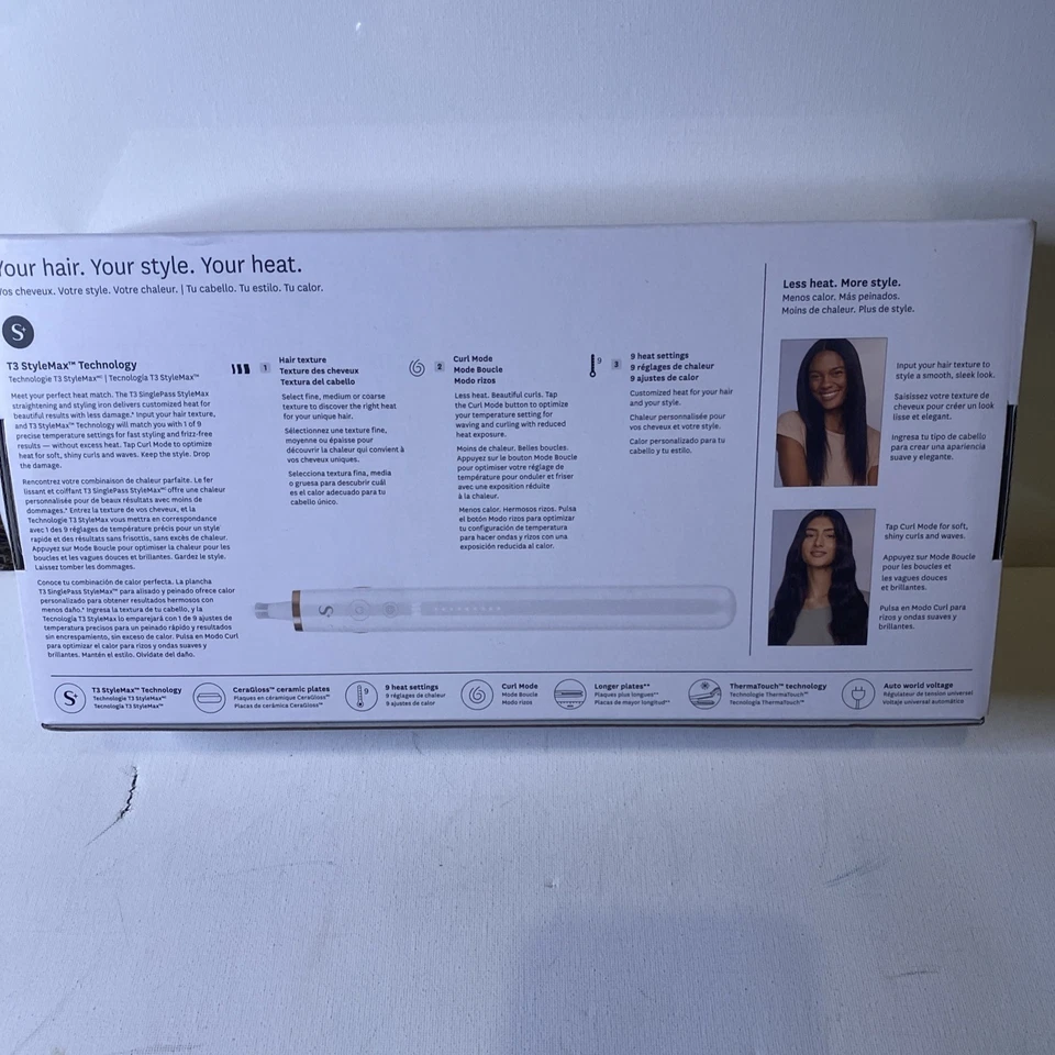 Plancha plana T3 Singlepass Stylemax 1"" 9 ajustes de calor para enderezar y rizar Foto 2 de 3