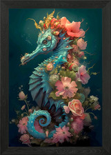 Seahorse Legendary Framed Wall Art Poster Canvas Print Picture