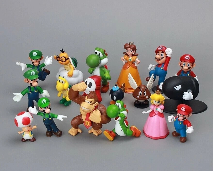 18 Pcs Set A Super Mario Bros Toy Figures Luigi Toad Yoshi C